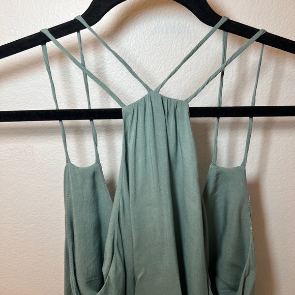 Nasty Gal Final Touch Button Up Double Strap Mint Teal Tank Top - Size S - Picture 4 of 5